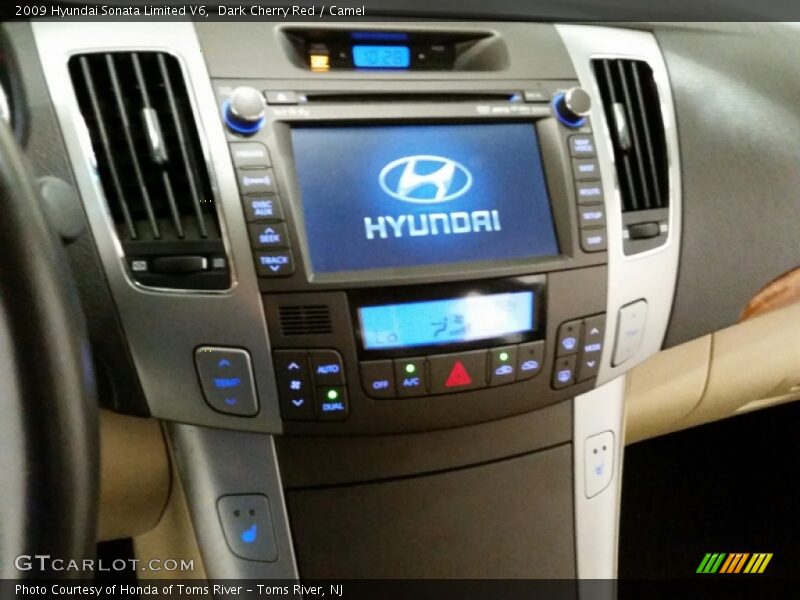 Dark Cherry Red / Camel 2009 Hyundai Sonata Limited V6