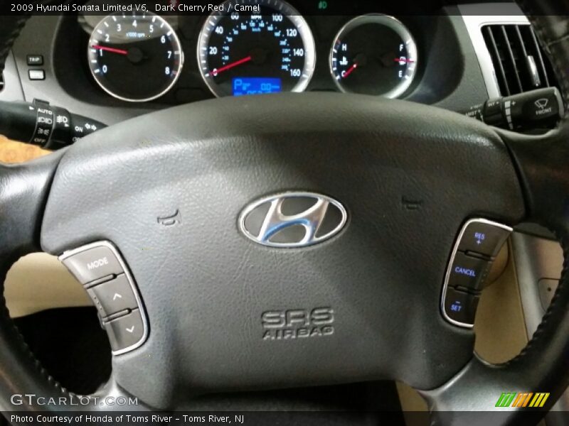 Dark Cherry Red / Camel 2009 Hyundai Sonata Limited V6