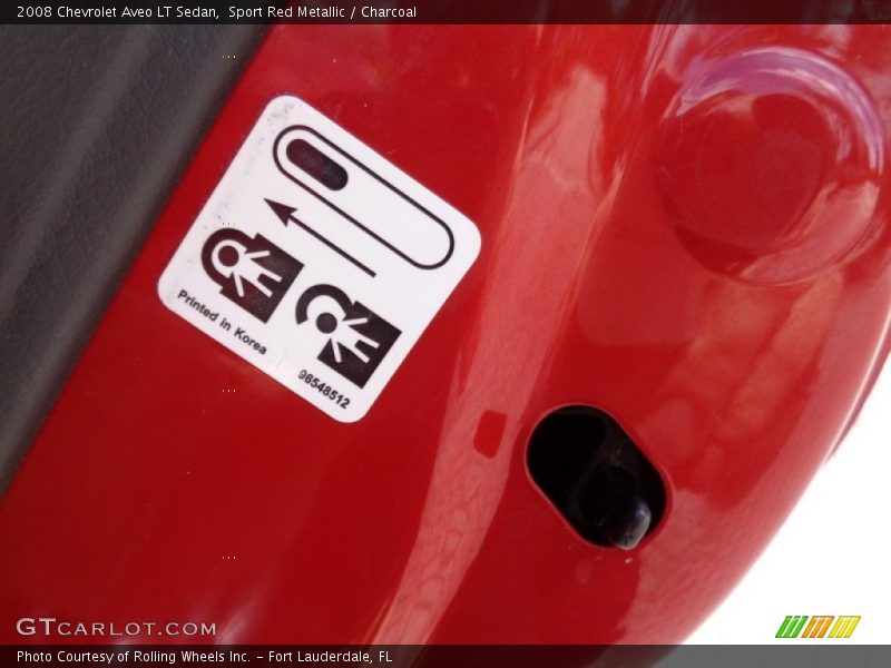 Sport Red Metallic / Charcoal 2008 Chevrolet Aveo LT Sedan