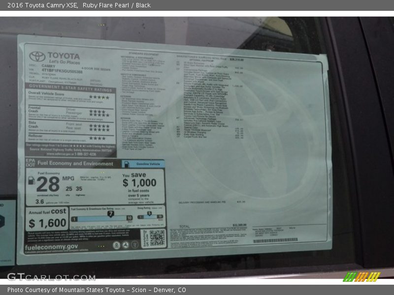 Ruby Flare Pearl / Black 2016 Toyota Camry XSE