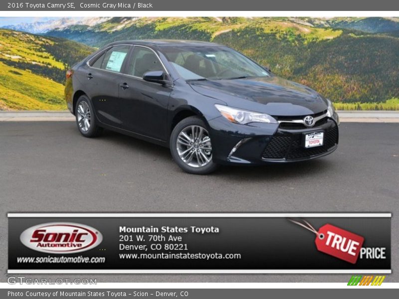 Cosmic Gray Mica / Black 2016 Toyota Camry SE