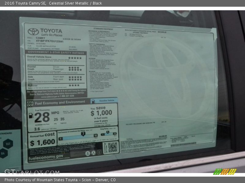 Celestial Silver Metallic / Black 2016 Toyota Camry SE