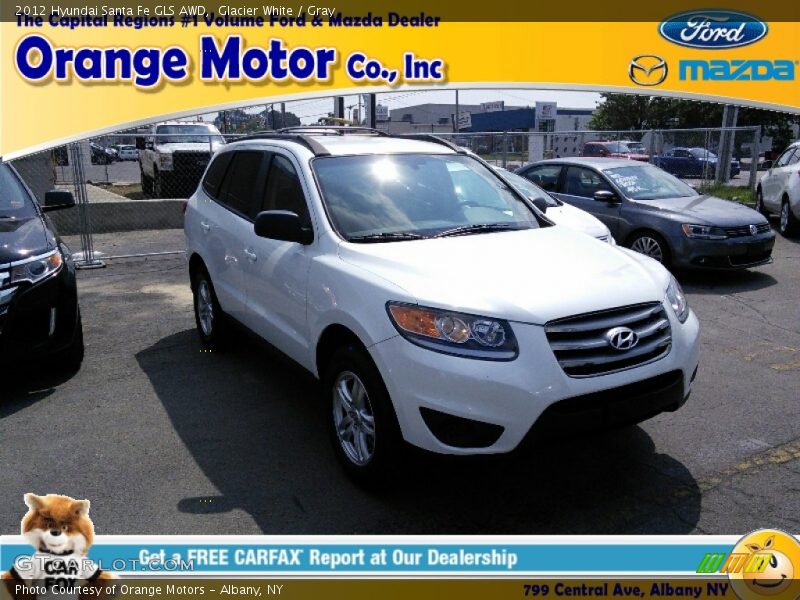 Glacier White / Gray 2012 Hyundai Santa Fe GLS AWD