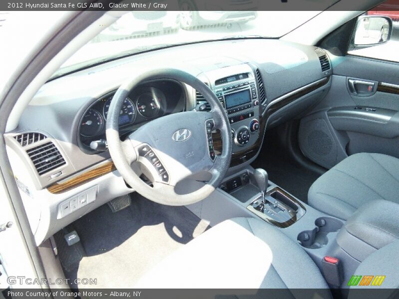 Glacier White / Gray 2012 Hyundai Santa Fe GLS AWD