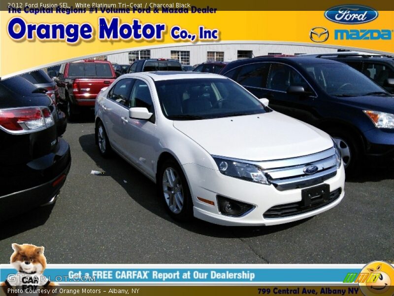 White Platinum Tri-Coat / Charcoal Black 2012 Ford Fusion SEL