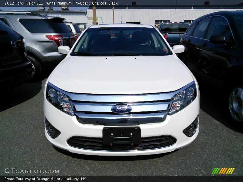 White Platinum Tri-Coat / Charcoal Black 2012 Ford Fusion SEL