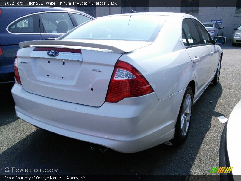 White Platinum Tri-Coat / Charcoal Black 2012 Ford Fusion SEL
