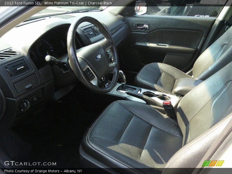 White Platinum Tri-Coat / Charcoal Black 2012 Ford Fusion SEL