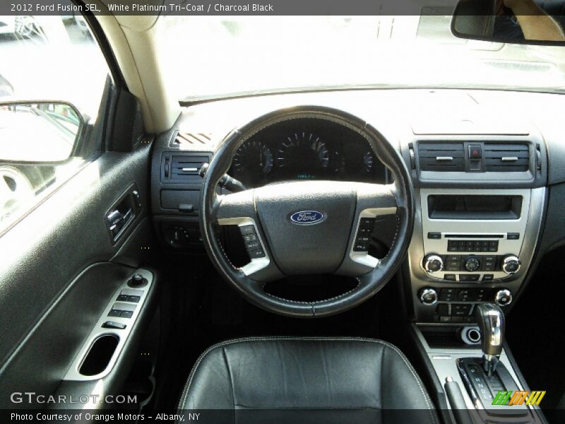 White Platinum Tri-Coat / Charcoal Black 2012 Ford Fusion SEL