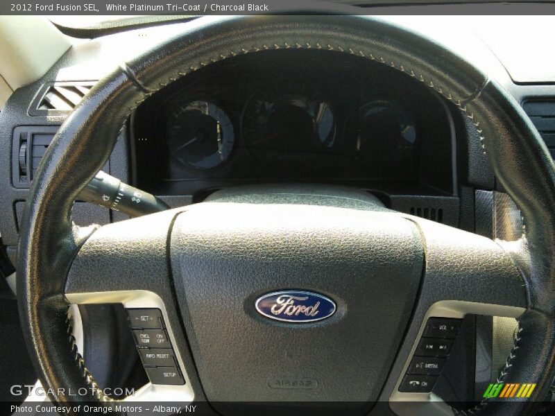White Platinum Tri-Coat / Charcoal Black 2012 Ford Fusion SEL