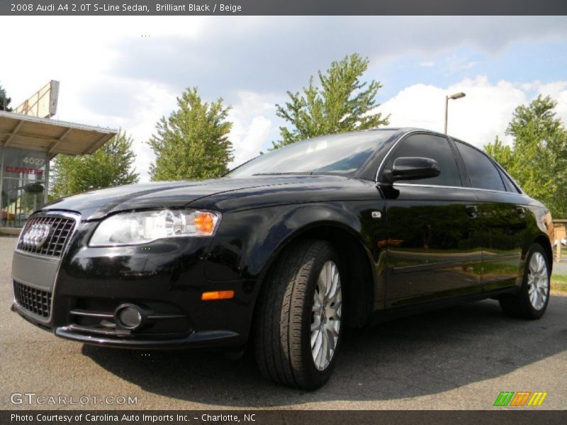 Brilliant Black / Beige 2008 Audi A4 2.0T S-Line Sedan