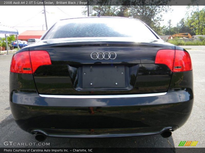 Brilliant Black / Beige 2008 Audi A4 2.0T S-Line Sedan