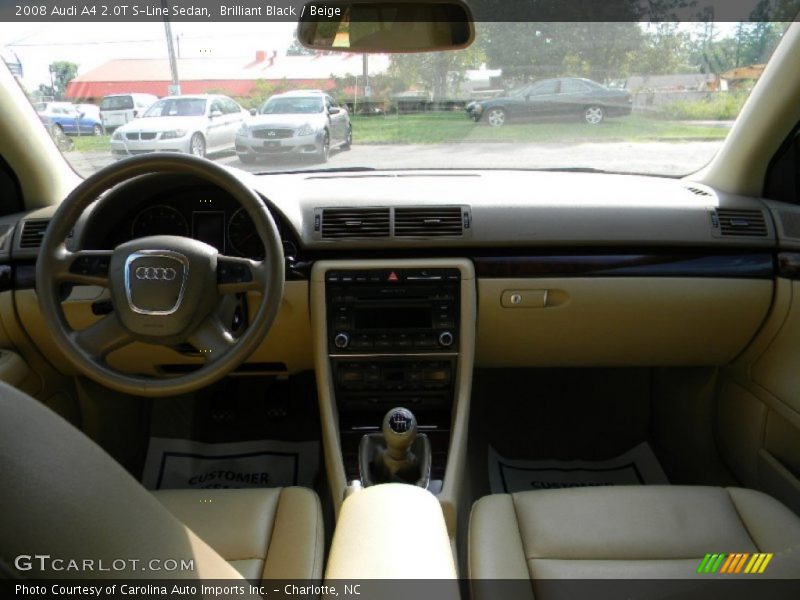 Brilliant Black / Beige 2008 Audi A4 2.0T S-Line Sedan