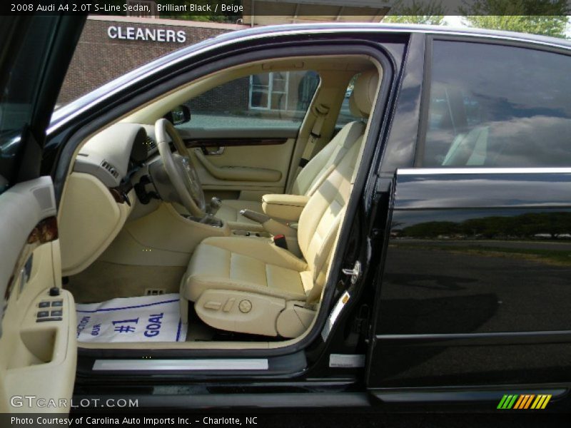 Brilliant Black / Beige 2008 Audi A4 2.0T S-Line Sedan