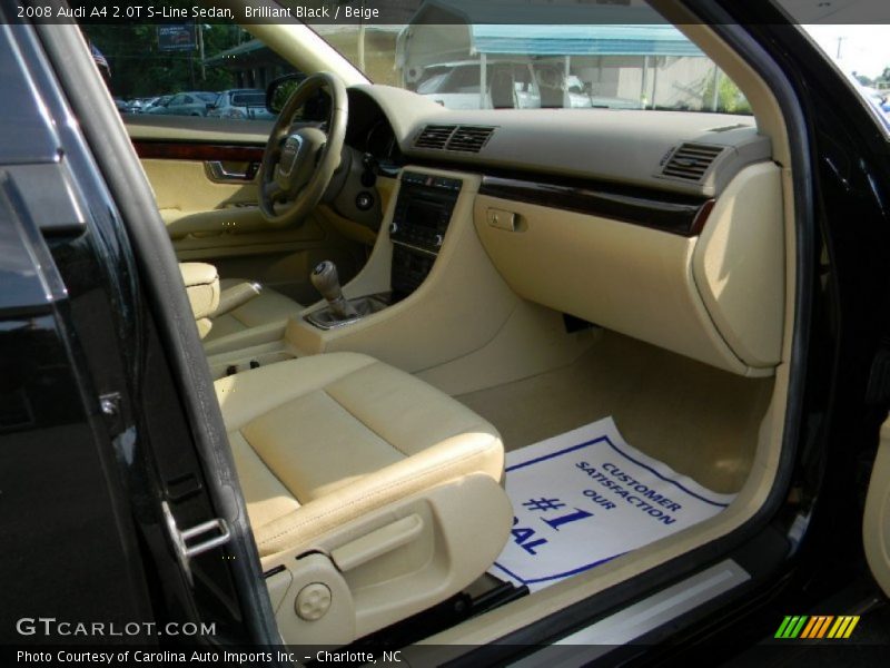 Brilliant Black / Beige 2008 Audi A4 2.0T S-Line Sedan