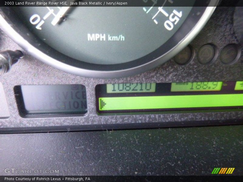 Java Black Metallic / Ivory/Aspen 2003 Land Rover Range Rover HSE