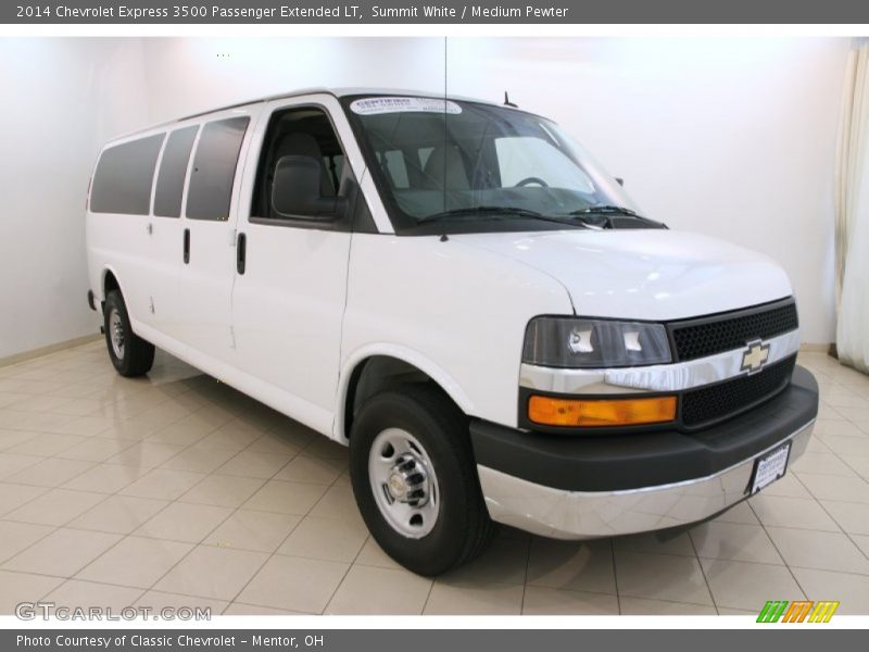 Summit White / Medium Pewter 2014 Chevrolet Express 3500 Passenger Extended LT