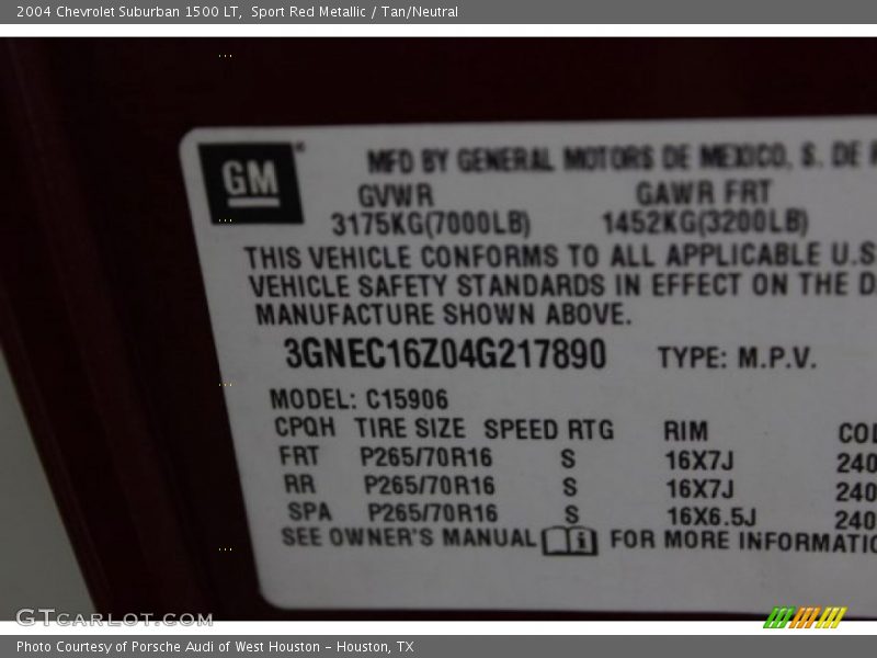 Sport Red Metallic / Tan/Neutral 2004 Chevrolet Suburban 1500 LT