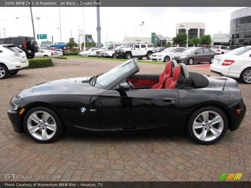 Jet Black / Dream Red 2006 BMW Z4 3.0i Roadster