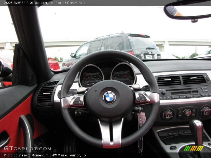 Jet Black / Dream Red 2006 BMW Z4 3.0i Roadster