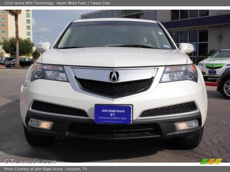Aspen White Pearl / Taupe Gray 2010 Acura MDX Technology