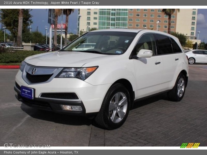 Aspen White Pearl / Taupe Gray 2010 Acura MDX Technology