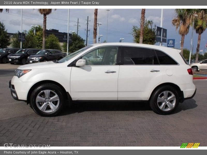 Aspen White Pearl / Taupe Gray 2010 Acura MDX Technology