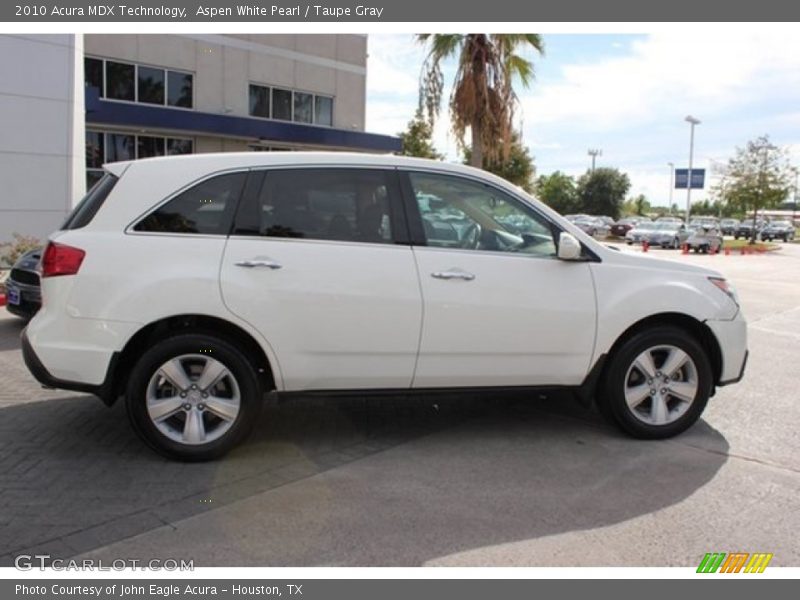 Aspen White Pearl / Taupe Gray 2010 Acura MDX Technology