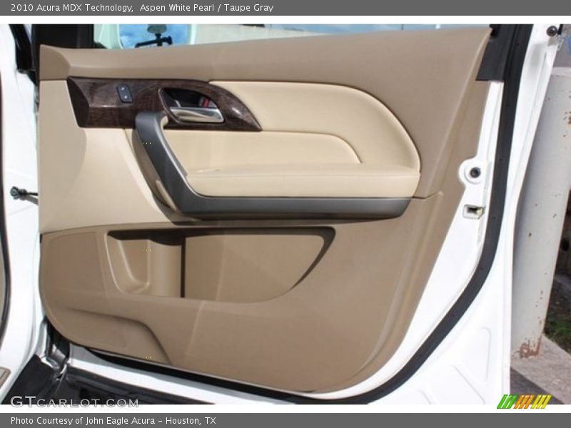 Aspen White Pearl / Taupe Gray 2010 Acura MDX Technology