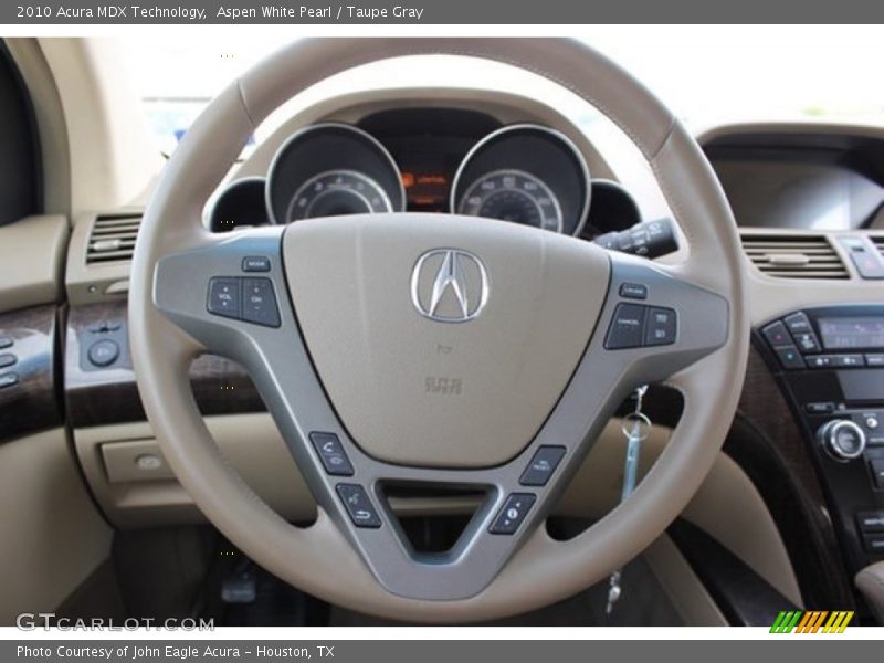 Aspen White Pearl / Taupe Gray 2010 Acura MDX Technology