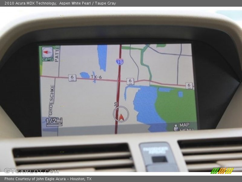 Aspen White Pearl / Taupe Gray 2010 Acura MDX Technology
