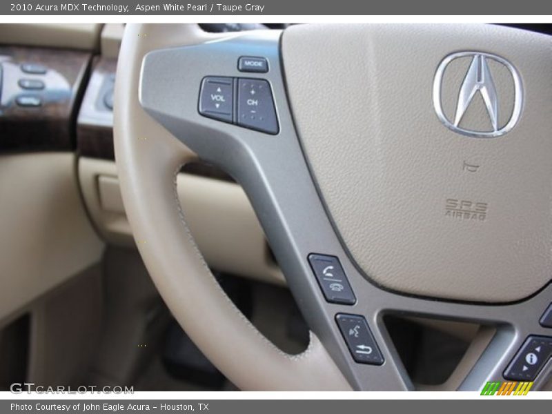 Aspen White Pearl / Taupe Gray 2010 Acura MDX Technology
