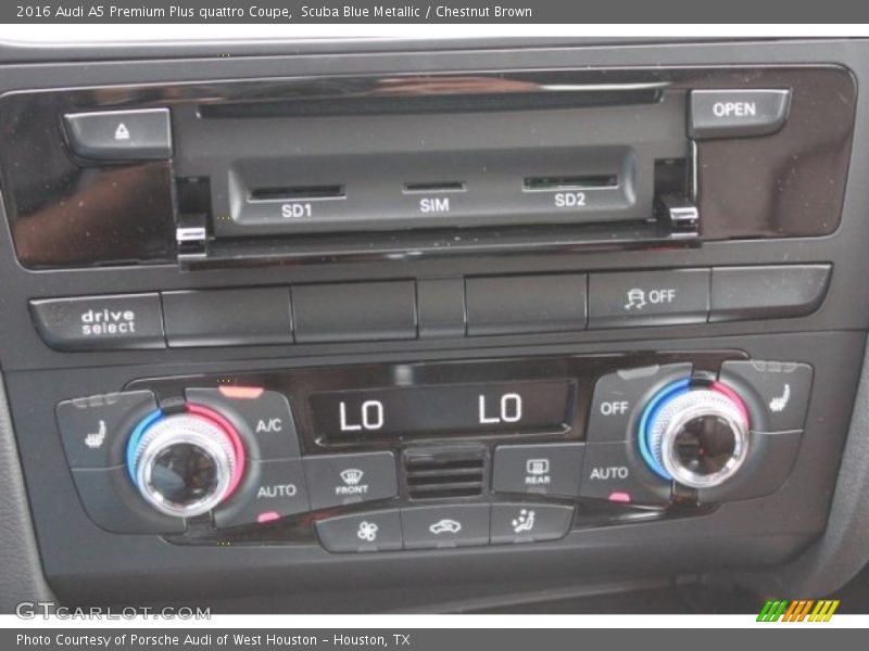 Scuba Blue Metallic / Chestnut Brown 2016 Audi A5 Premium Plus quattro Coupe