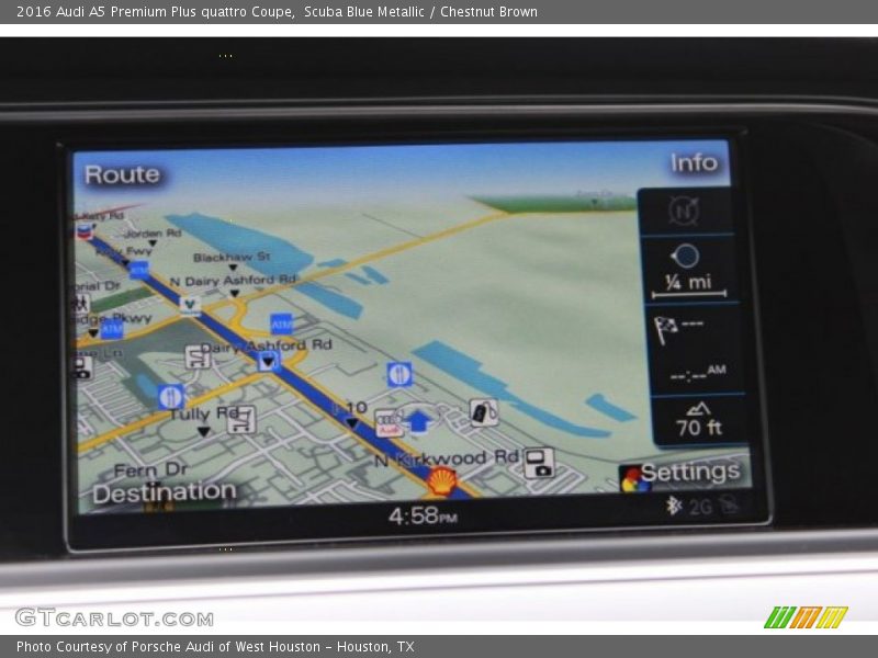 Scuba Blue Metallic / Chestnut Brown 2016 Audi A5 Premium Plus quattro Coupe
