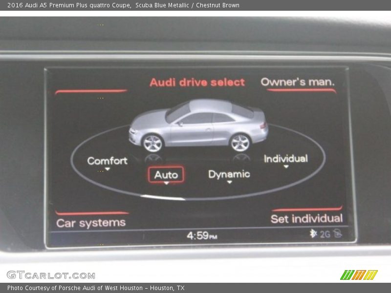 Scuba Blue Metallic / Chestnut Brown 2016 Audi A5 Premium Plus quattro Coupe