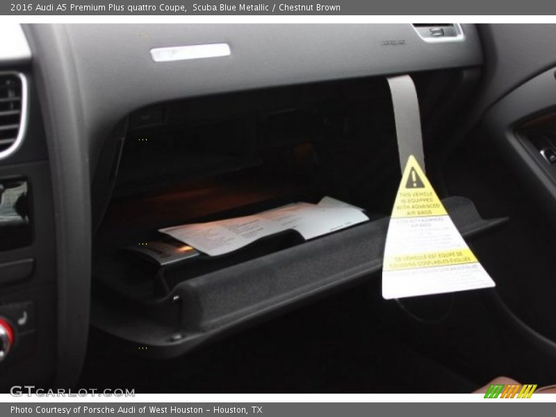 Scuba Blue Metallic / Chestnut Brown 2016 Audi A5 Premium Plus quattro Coupe