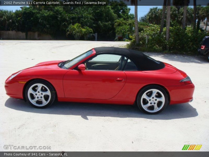 Guards Red / Savanna Beige 2002 Porsche 911 Carrera Cabriolet