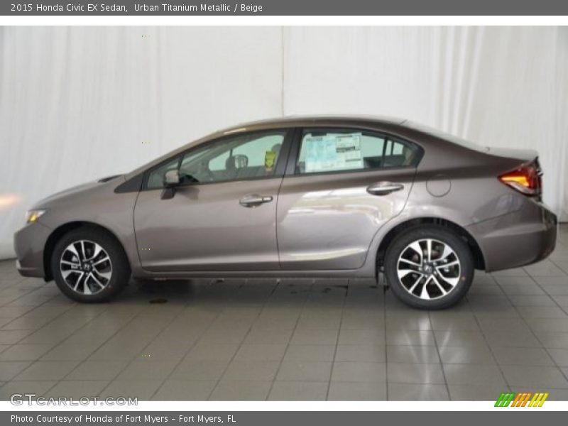 Urban Titanium Metallic / Beige 2015 Honda Civic EX Sedan