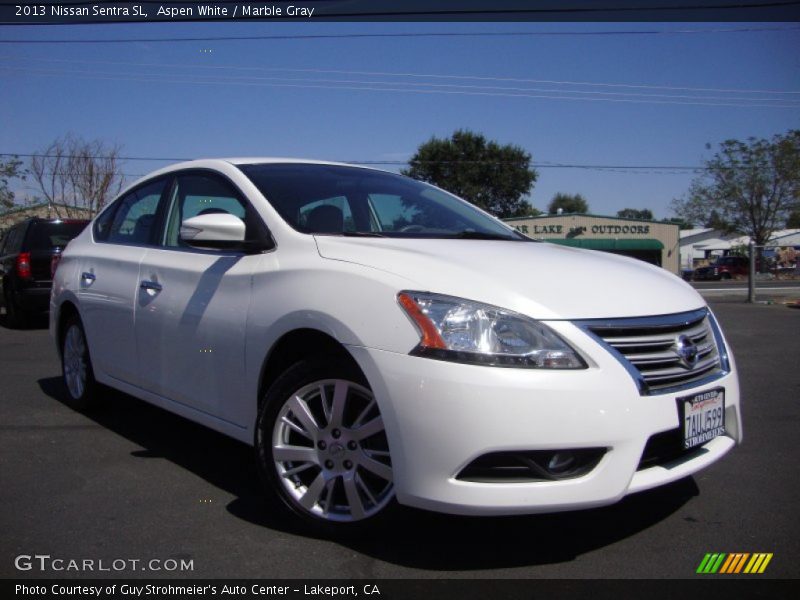 Aspen White / Marble Gray 2013 Nissan Sentra SL