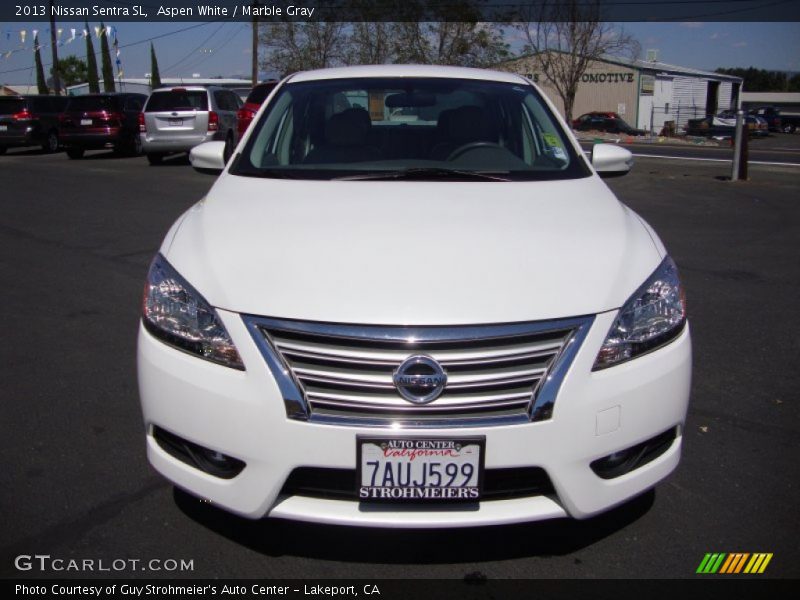 Aspen White / Marble Gray 2013 Nissan Sentra SL