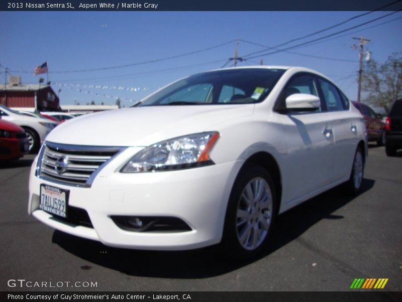 Aspen White / Marble Gray 2013 Nissan Sentra SL