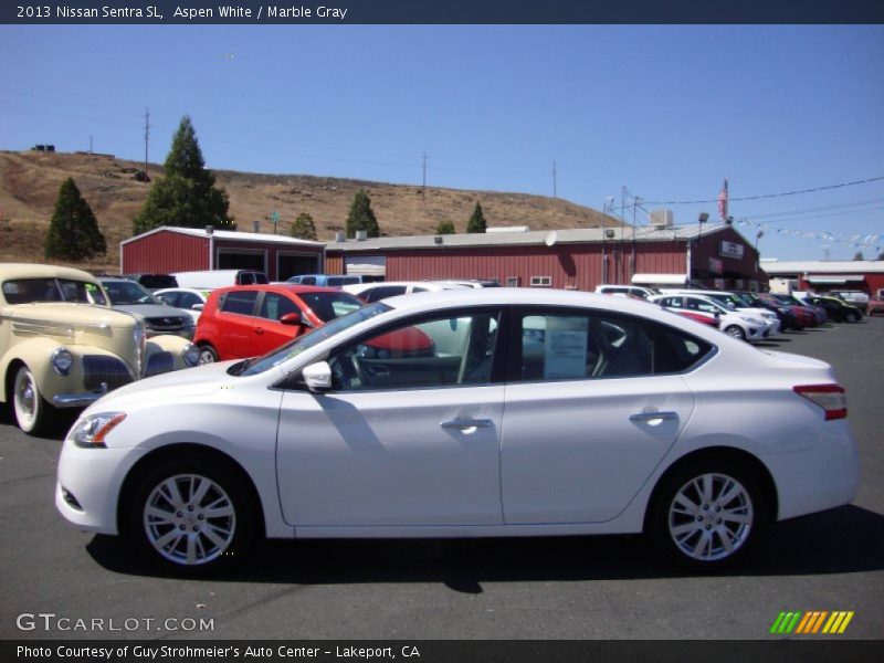 Aspen White / Marble Gray 2013 Nissan Sentra SL