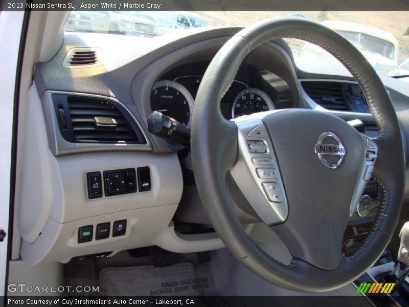 Aspen White / Marble Gray 2013 Nissan Sentra SL