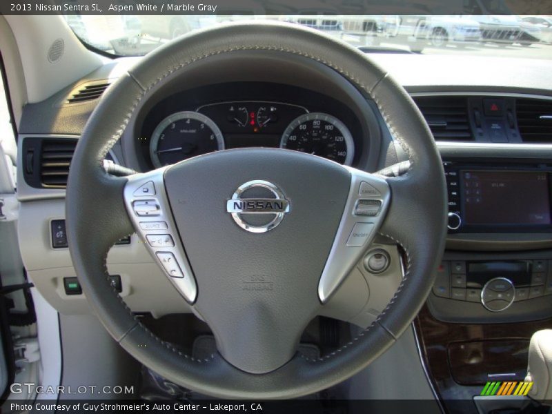 Aspen White / Marble Gray 2013 Nissan Sentra SL