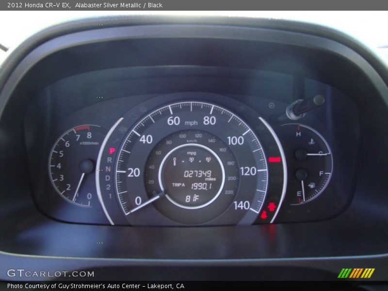 Alabaster Silver Metallic / Black 2012 Honda CR-V EX
