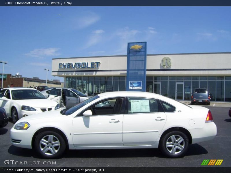 White / Gray 2008 Chevrolet Impala LS