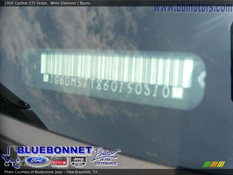 White Diamond / Ebony 2006 Cadillac CTS Sedan
