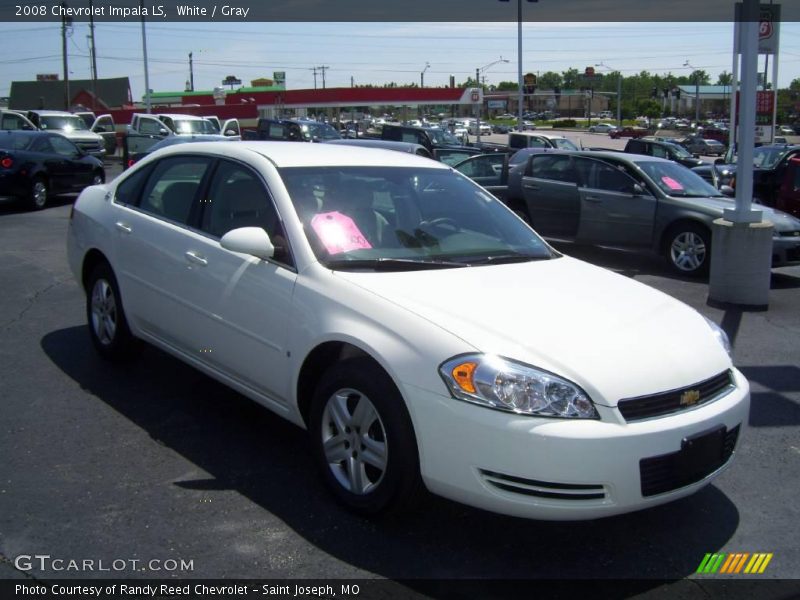 White / Gray 2008 Chevrolet Impala LS