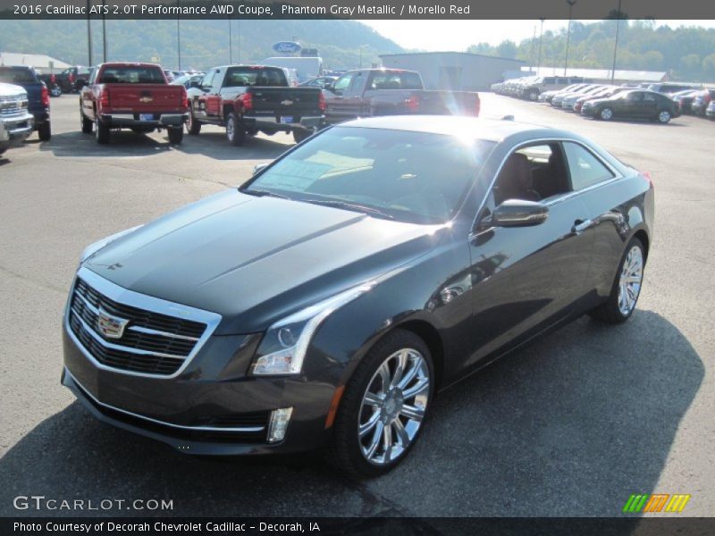 Phantom Gray Metallic / Morello Red 2016 Cadillac ATS 2.0T Performance AWD Coupe