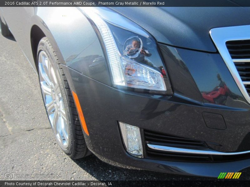 Phantom Gray Metallic / Morello Red 2016 Cadillac ATS 2.0T Performance AWD Coupe